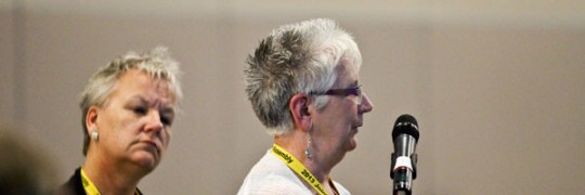 Hopeful for the future; delegates respond to presentation on ELCIC Strategic Plan At-the-mic